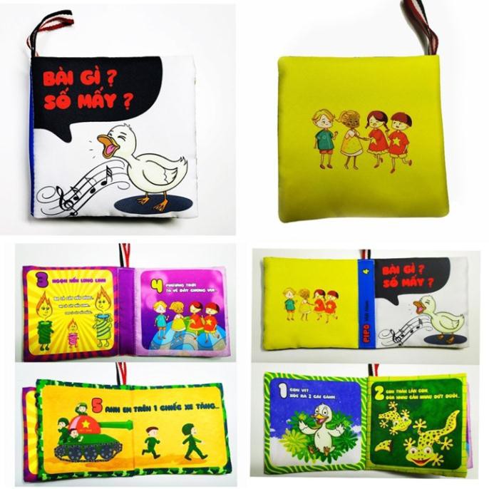 Sách vải song ngữ Thông minh kích thích Ngũ quan giúp bé tăng trí tưởng tượng-Dễ dàng vệ sinh-ĐC giáo dục an toàn cho bé