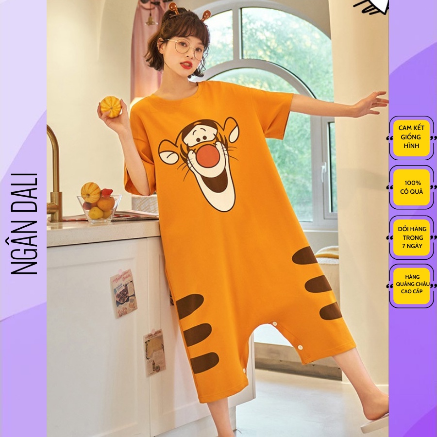 Đồ ngủ nữ đẹp, đồ mặc nhà xinh trẻ trung đáng yêu dễ thương mẫu mới nhất năm 2022- Form có tay cute hoạt hình hot tiktok