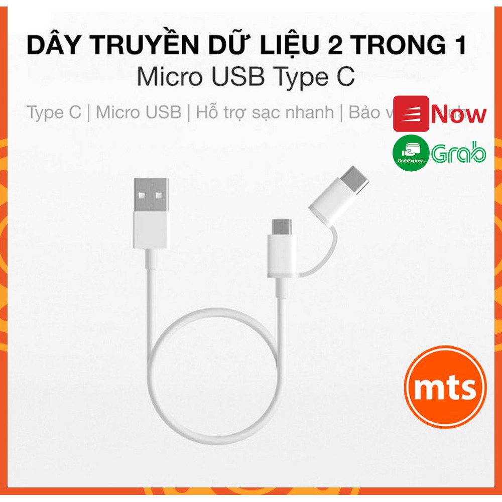 Cáp sạc 2 trong 1 USB Type-C và Micro USB ZMI AL511 AL501 2 in 1 tiện lợi 2 trong 1 - Minh Tín Shop