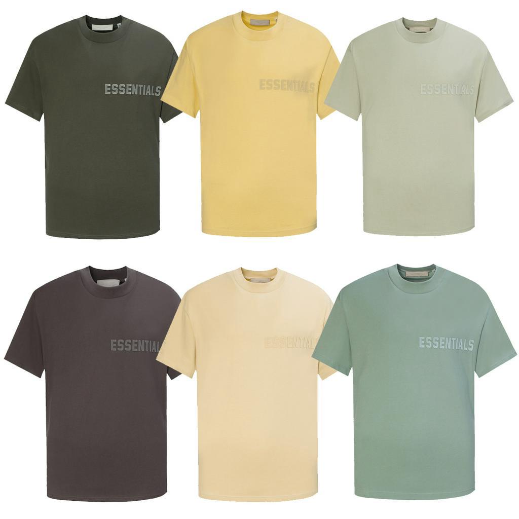 FOG Season 9 FEAR OF GOD Double Thread ESSENTIALS Silicone Print Loose Relaxed Short Sleeve T-shirt Summer