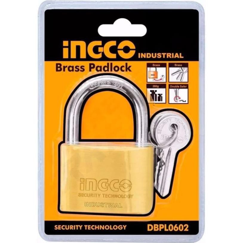 [INGCO] INGCO Ổ khóa cửa 60mm 385gr Brass Padlock DBPL0602