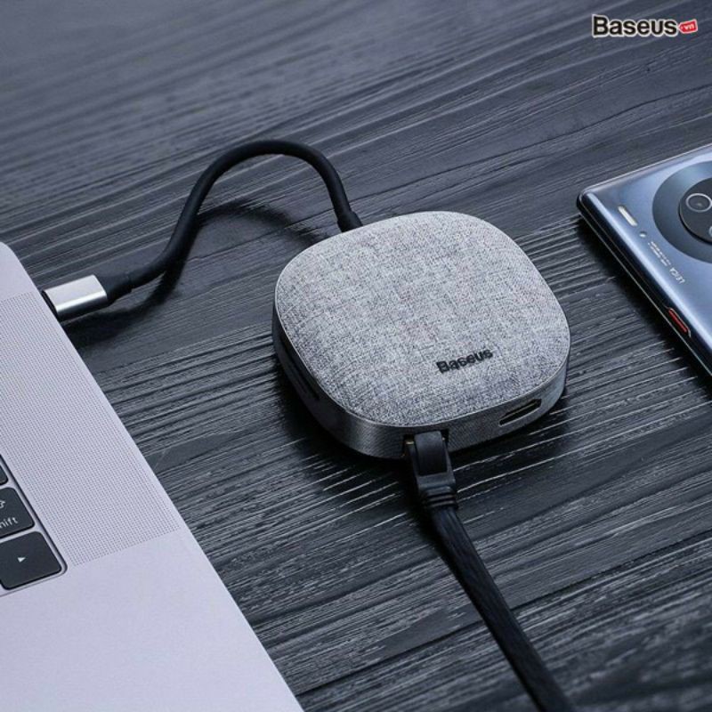 Hub chuyển đổi đa năng Baseus Fabric Series 7 in 1 Type-C Multifunctional HUB Adapter bảo hành 6 tháng