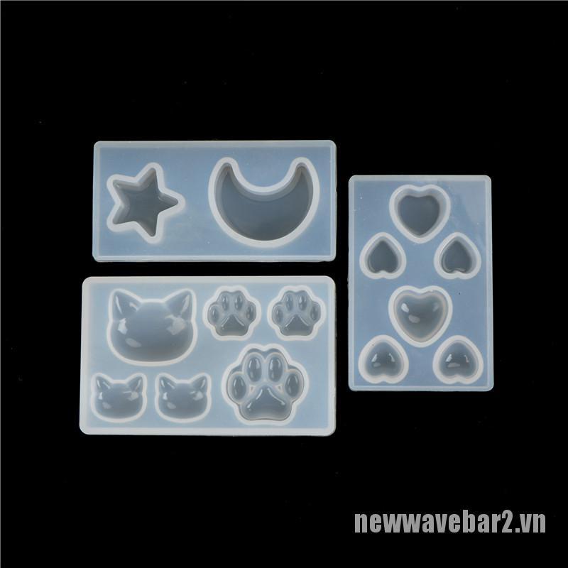 Khuôn Silicone Làm Bánh Hình Mèo / Trái Tim / Ngôi Sao / Mặt Trăng / Mèo Diy