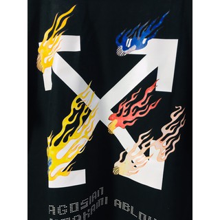 ÁO THUN IN HÌNH OFF WHITE LỬA (CÓ VIDEO)