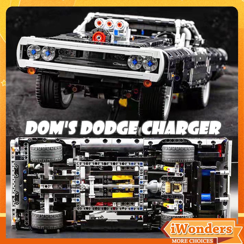 Đồ Chơi Lắp Ráp Động Cơ Xe Hơi Dodge Charger MOC Fast and The Furious V8 Kids education toys