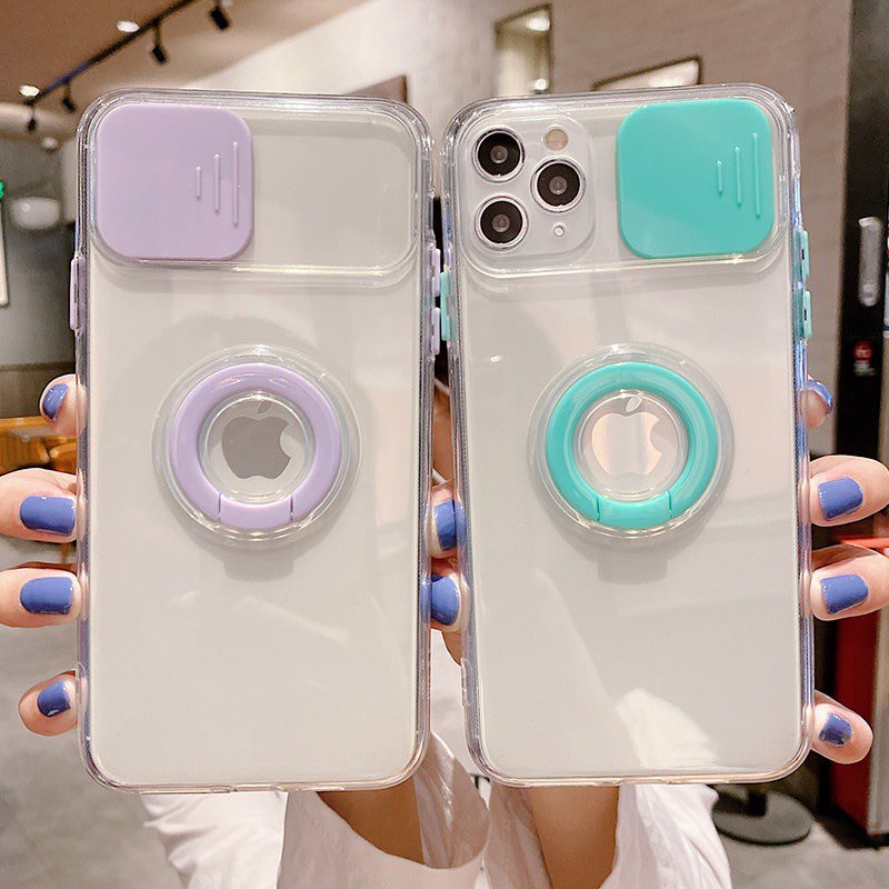 Ốp Điện Thoại Trong Suốt Chống Sốc Có Vòng Đỡ Cho For iPhone 12 11 Pro Max 12mini Xr Xs Max X 7 8 Plus