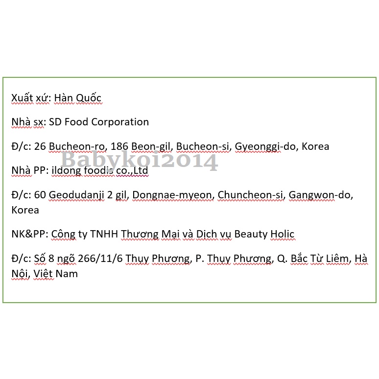 Bánh ăn dặm hữu cơ hình vòng ildong TÚI 40G (date 10/2023)