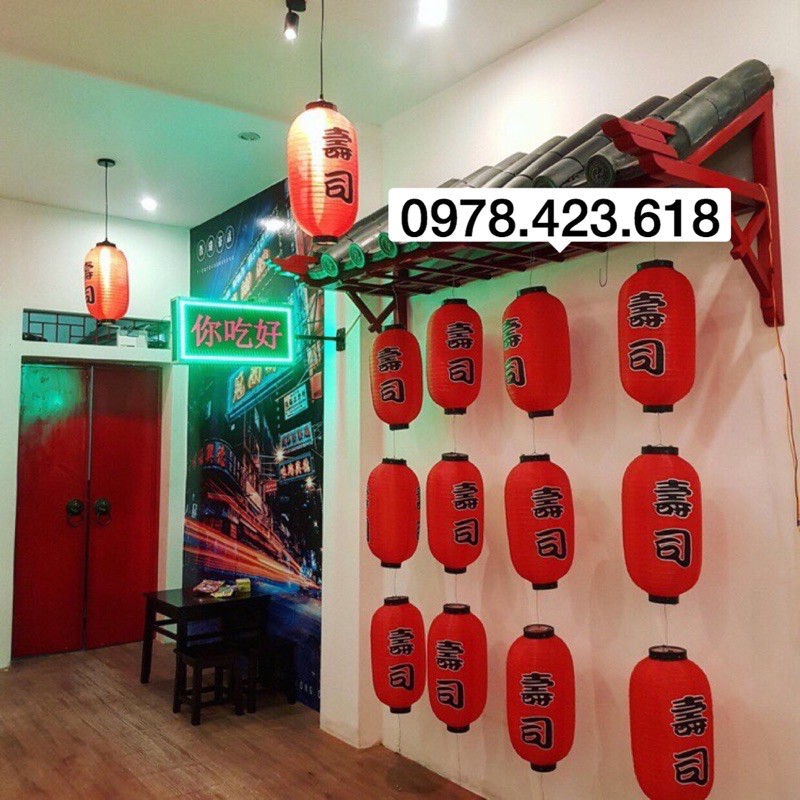 Đèn lồng in chữ Nhật Bản - Hồng Kông Trung Quốc  trang trí nhà hàng, lễ hội, khu du lịch, quán cafe ngoài trời