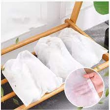 Túi đựng giày dép quần áo đa năng màu trắng dây rút, túi giày vải không dệt Size to để vừa 1 đôi giày