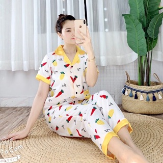 Bộ ngủ pijama phi lụa mềm mát ❤️