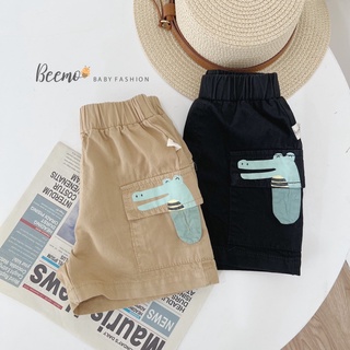 Quần Short Kaki Cá Sấu Bé Trai Đen/Be-MS61