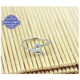 Nhẫn xoắn dạng mở đính đá zicorn