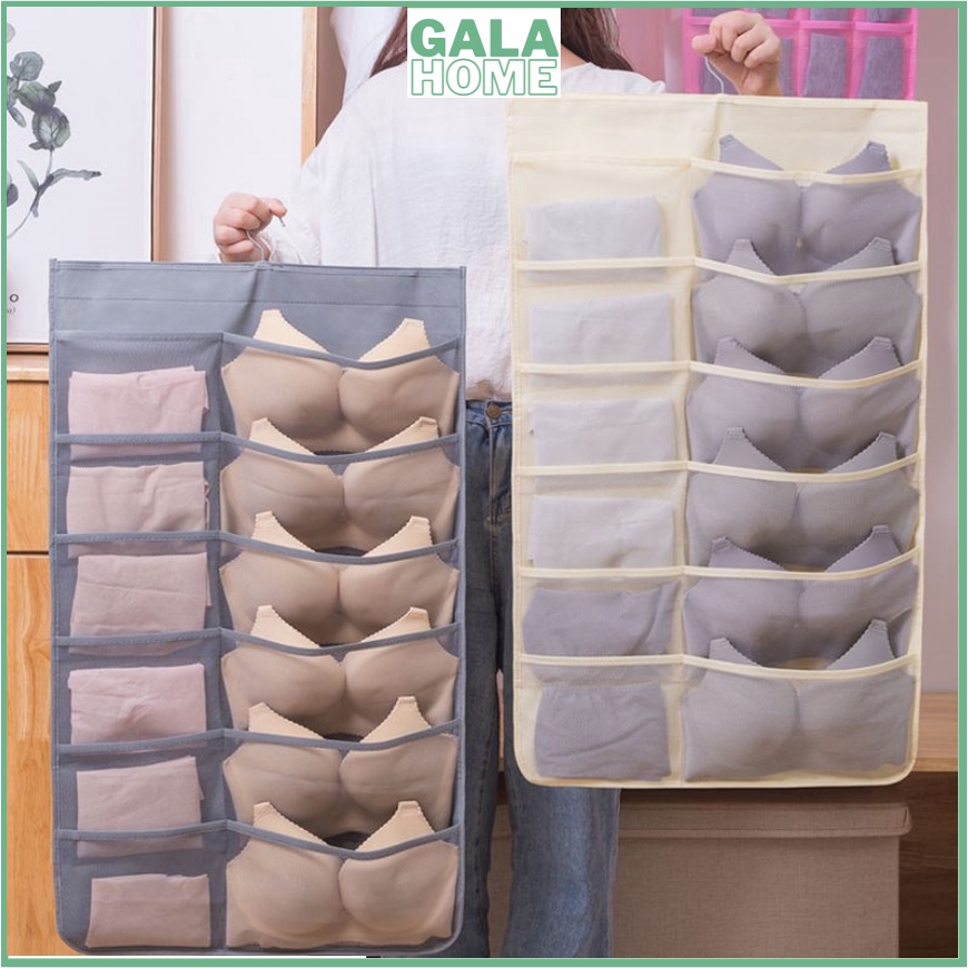 Túi Treo Nhiều Ngăn (Ô) Đựng Đồ Lót, Quần Áo Lót, Tất Vớ, Đồ Dùng 2 Mặt - Có Móc Treo GALA HOME