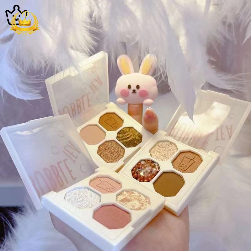 Bảng Phấn Mắt 4 Màu Lì Và Nhũ Chống Thấm Nước Lâu Trôi JP6 HB