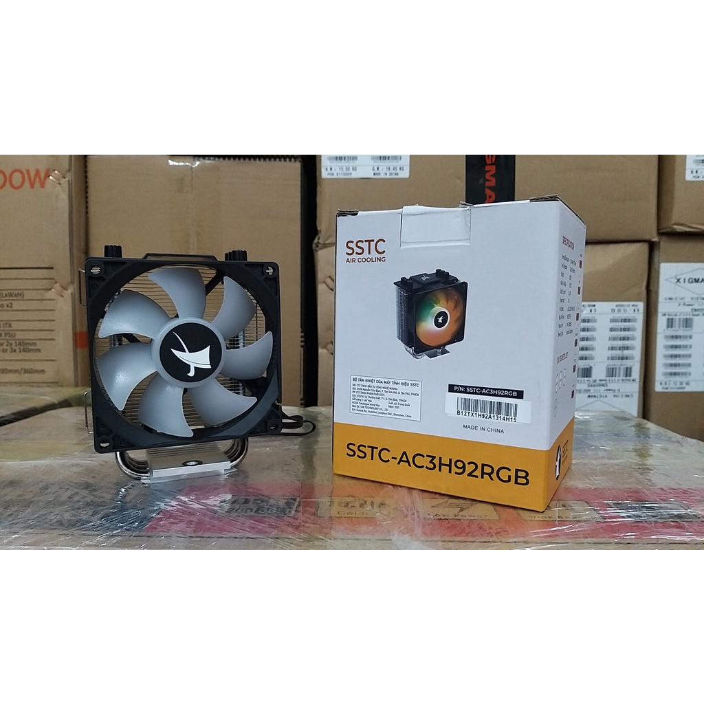 Tản nhiệt CPU SSTC - AC3H92RGB - Chính hãng - Fan 92mm RGB Lắp cho socket 1700/1200/115x