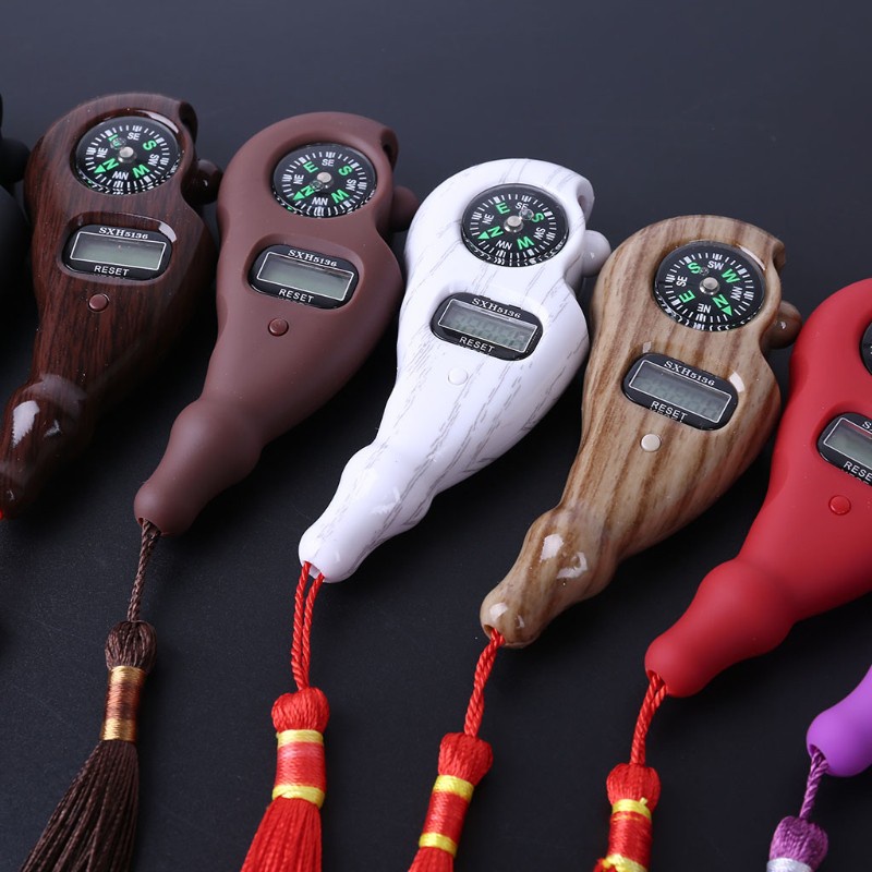 Máy đếm số lần tụng kinh bấm tay trang trí tua rua có la bàn và nút reset dùng khi thiền định giúp giảm căng thẳng