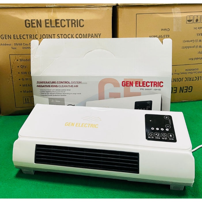 Quạt sưởi gốm Gen Electric, Máy sưởi gốm có điều khiển, công suất 2000W bảo hành 12 tháng, đổi trả 30 ngày