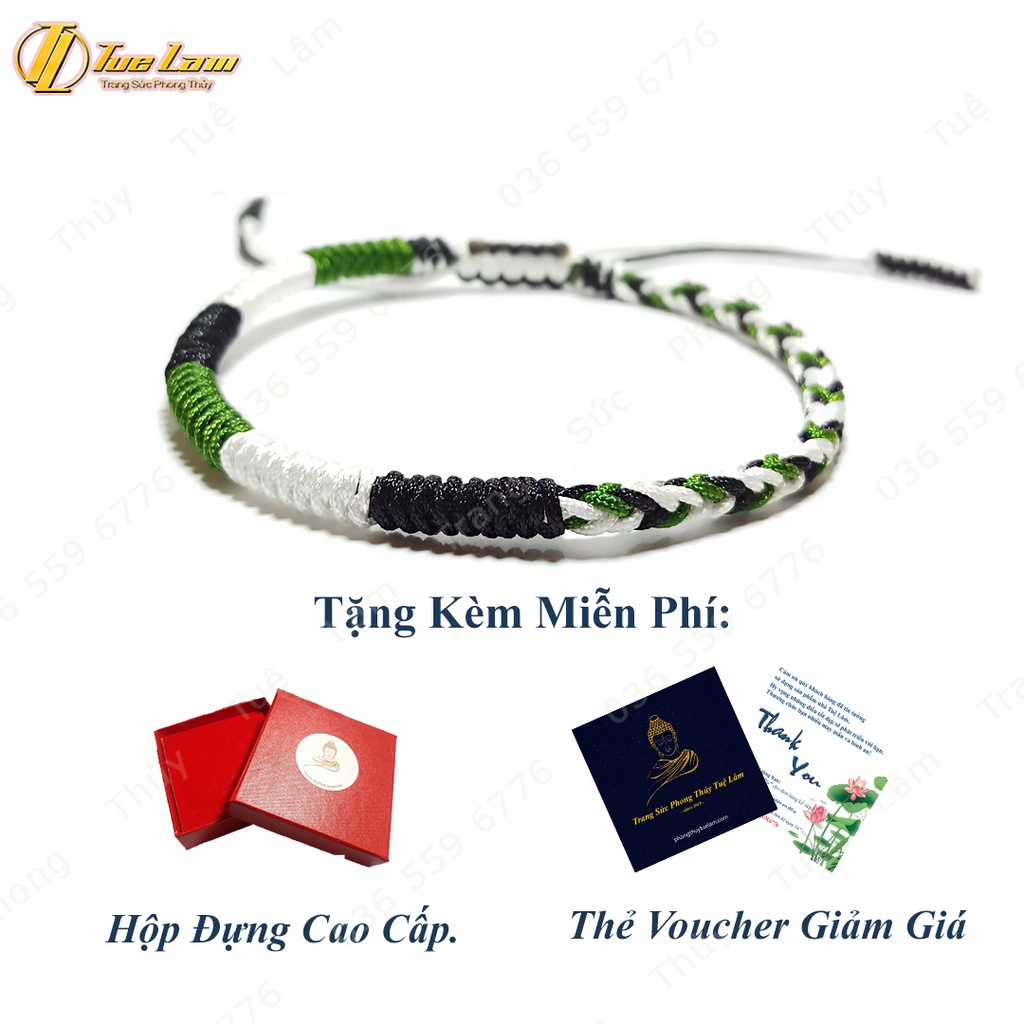 Vòng tay chỉ bện handmade tibet đa sắc phong cách may mắn - Tuệ Lâm