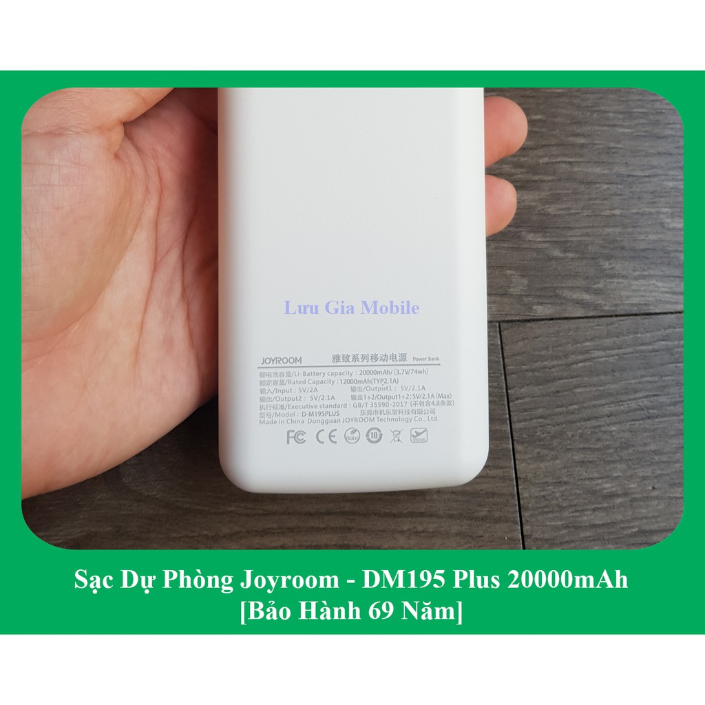 SẠC DỰ PHÒNG CHÍNH HÃNG 20000 mAh JOYROOM D-M195 PLUS - Bảo hành 69 năm