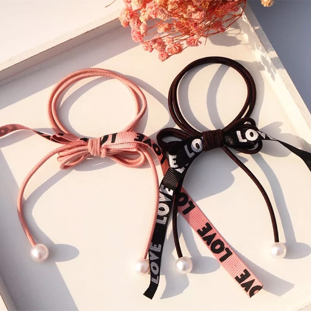 Sỉ 10 buộc tóc in hình chữ love hàn quốc  37k