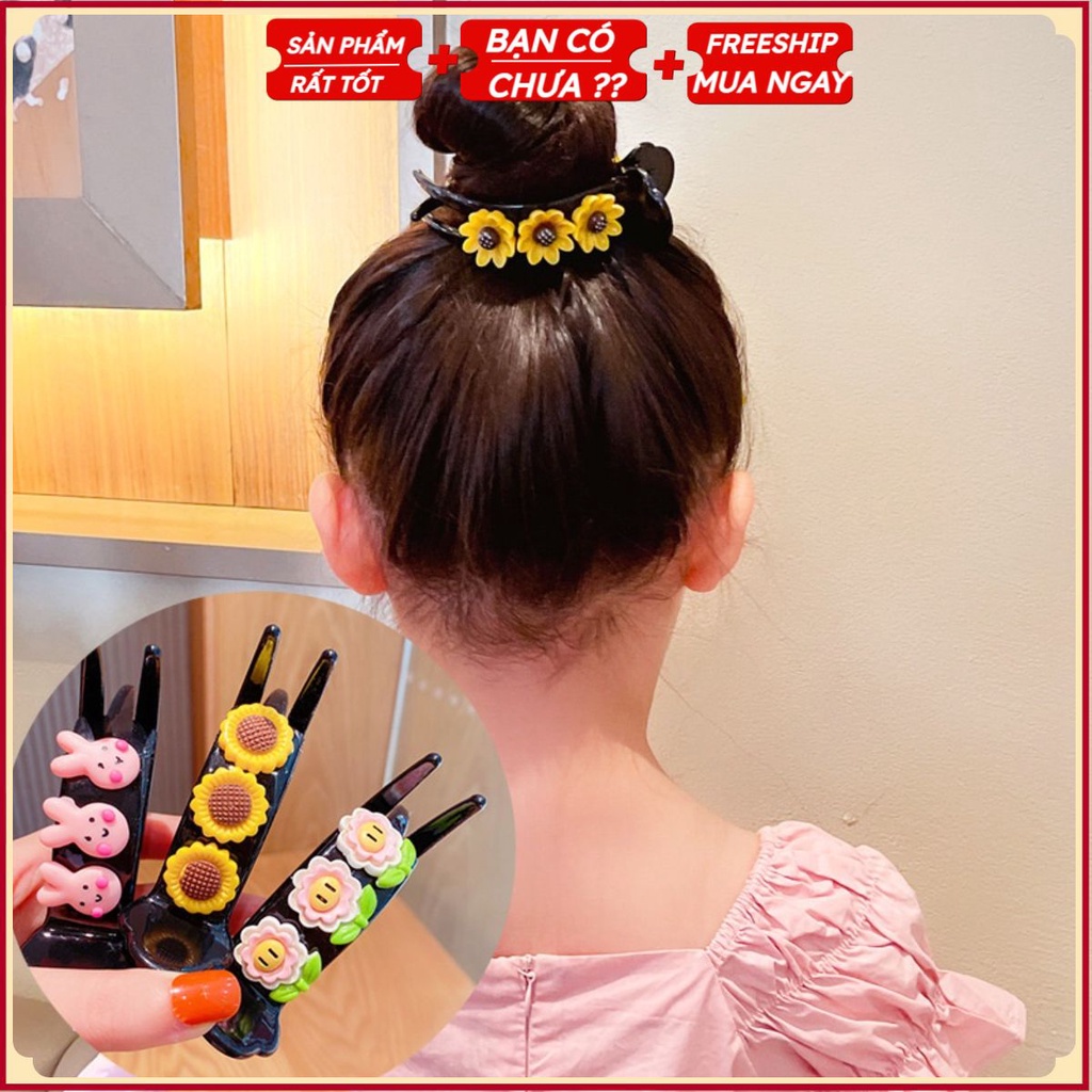 Kẹp/Cặp/ Cột Tóc Càng Cua 3 Răng 5 Răng Đính Hoa Cao Cấp Phong Cách Hàn Quốc Dành Cho Mẹ&amp;Bé
