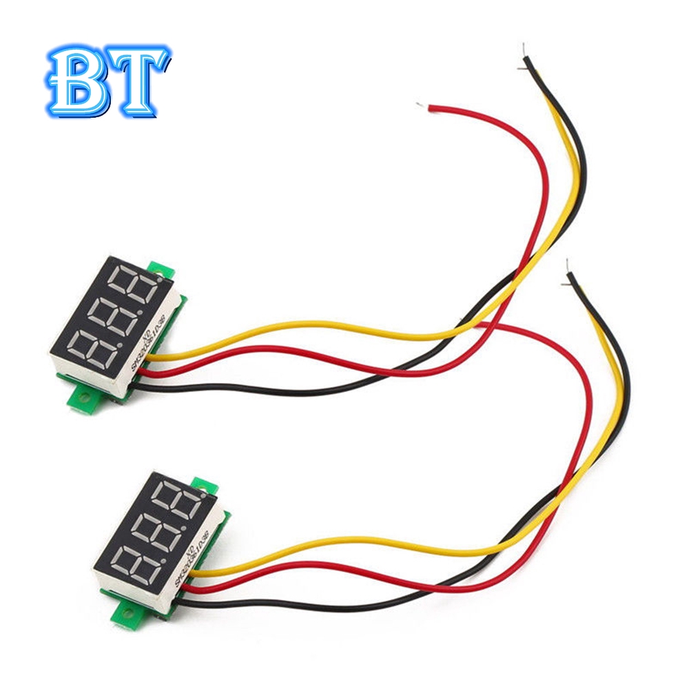 Vôn kế điện tử 3 dây tích hợp màn hình led DC 0-100V cỡ 0.28"