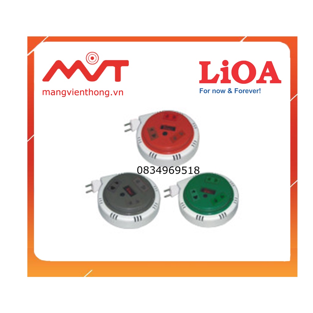 Ổ cắm kéo dài quay tay LiOA- Ổ cắm xách tay dài 3m/5m/10m dây rút - Ổ cắm kéo dài kiểu đĩa bay mini