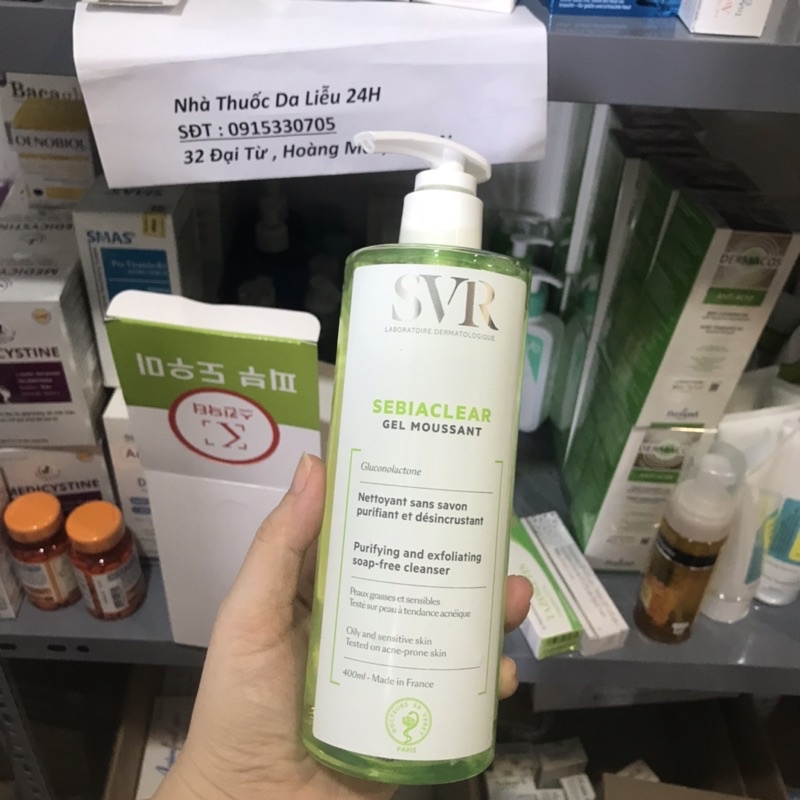 Sữa rửa mặt SVR Sebiaclear Gel Moussant 400ml cho da dầu , da nhạy cảm mụn