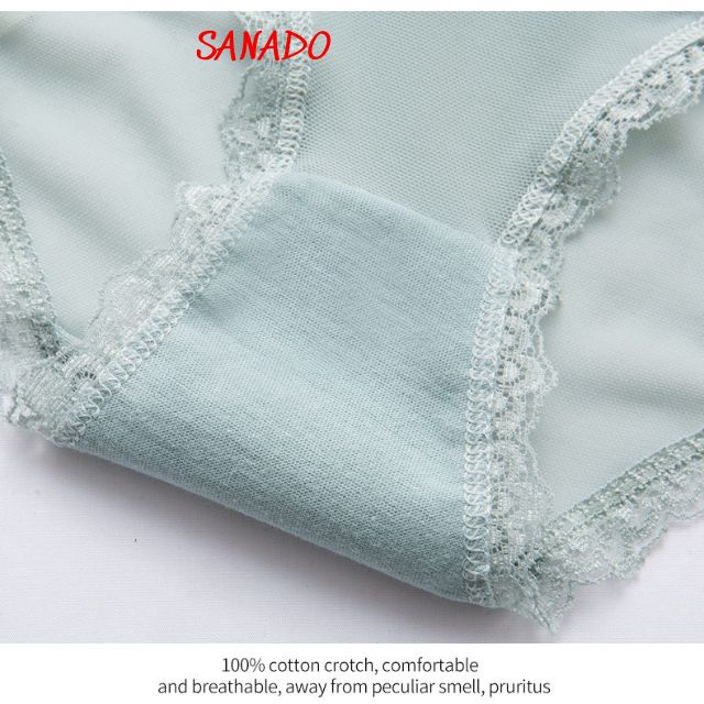 (QL08) quần lót nữ voan xuyên thấu quần chíp nữ viền ren mềm mịn - Sanado