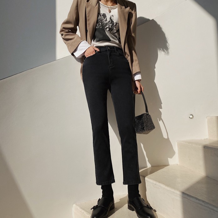  Quần Jean Lưng Cao Co Dãn Màu Trơn 40705 | BigBuy360 - bigbuy360.vn