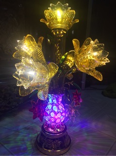 Đèn thờ thủy tinh pha Lê 45 phân(1 đôi)