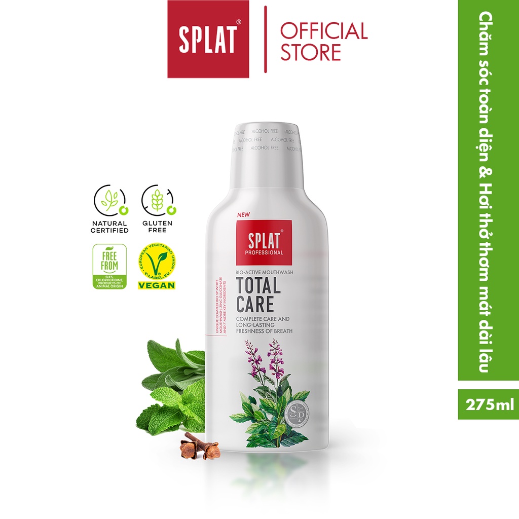 Nước Súc Miệng SPLAT Total Care Professional series Chiết Xuất Vỏ Cây Mộc Lan Thúc Đẩy Nướu Khỏe, Loại Bỏ Mùi Hôi 275ml