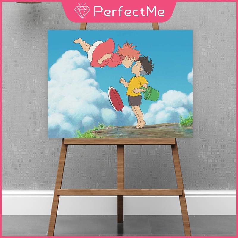 Bộ tranh sơn dầu 40x50cm tự làm họa tiết hoạt hình Miyazaki Hayao