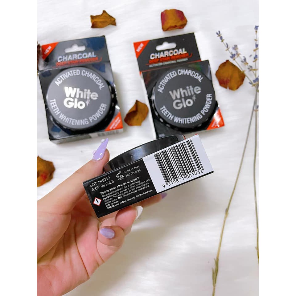 Bột trắng răng than hoạt tính White Glo Charcoal 30g của Úc - Deep Stain Remover