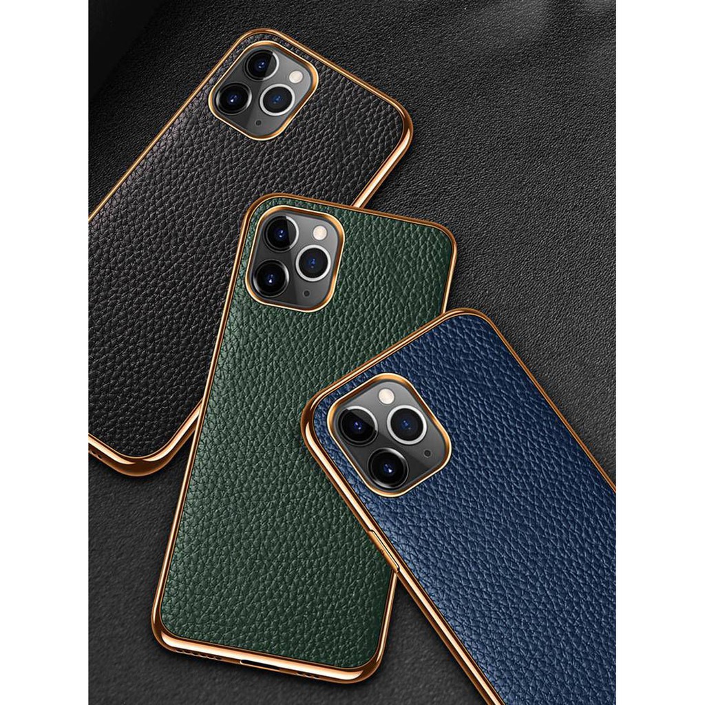 Ốp điện thoại da viền mạ vàng dành cho iPhone 12 11 Pro Max 11 12 Mini | BigBuy360 - bigbuy360.vn