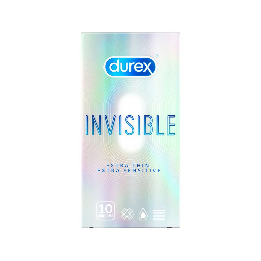 [ CHÍNH HÃNG 100% ] Cao Su Durex Invisible Extra Thin Extra Sensitive Hộp 10 Cái - SIÊU MỎNG