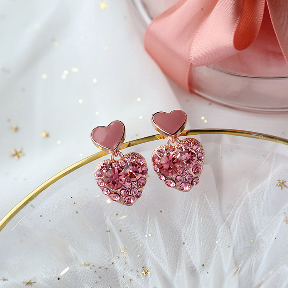 Bông Tai Bạc 925 Hình Trái Tim Thời Trang Cho Nữ