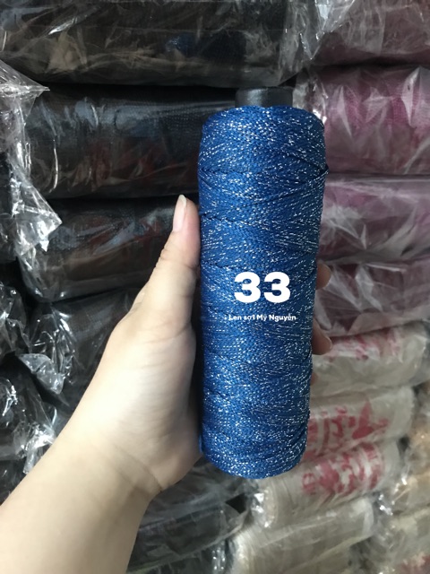 Sợi dệt kim tuyến lõi đen 125gram