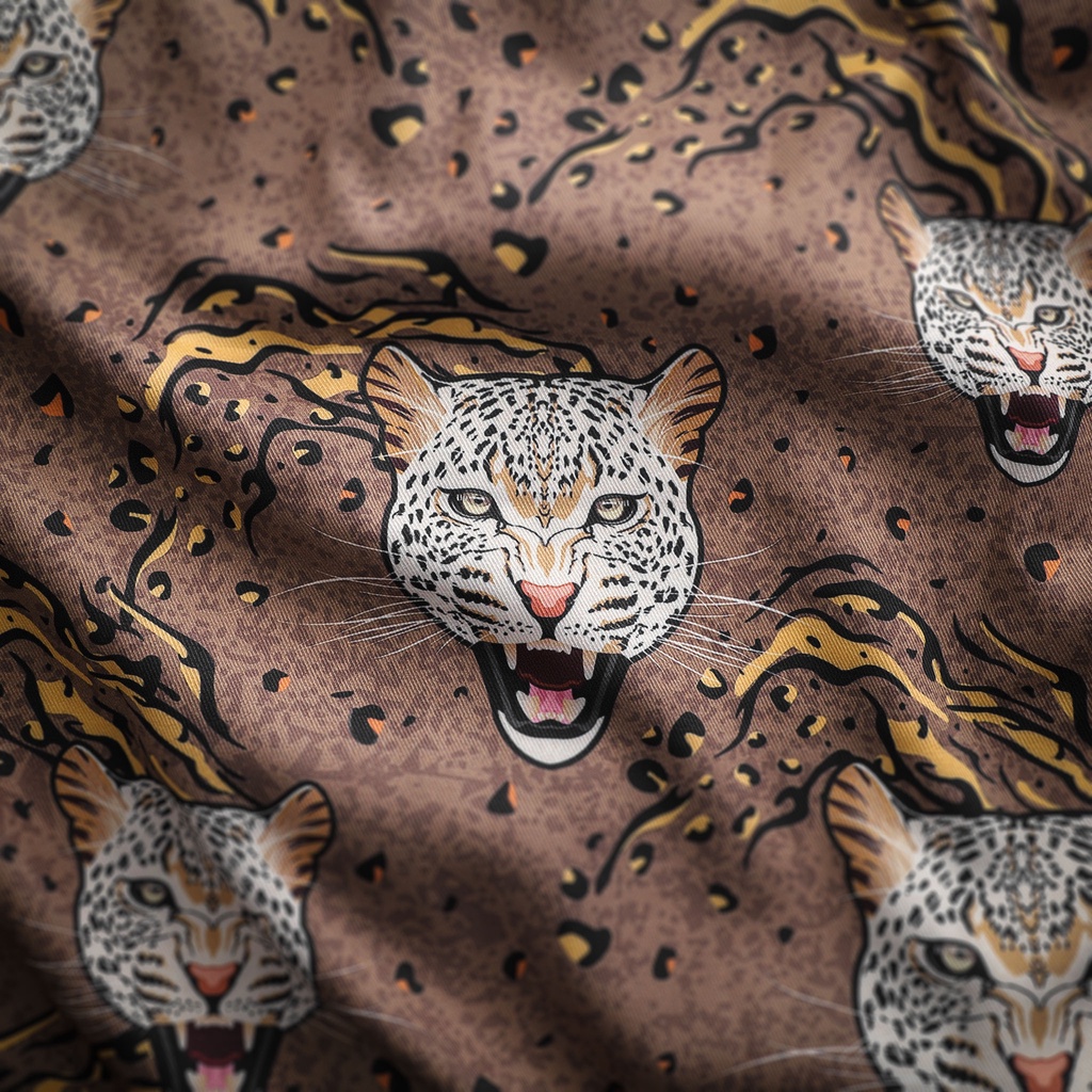 Áo Sơ Mi Nam Relaxed Leopard Brown , Chất Vải Cotton Blend Thoải Mái , SM006028 ,SOMEHOW