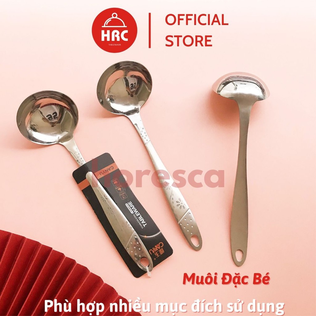 Bộ muôi canh inox (SIÊU RẺ) Muôi lẩu Hàn Quốc cán hoa