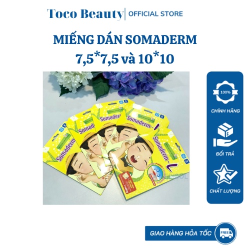 Miếng dán hút mủ/mụ n & làm lành vết thương Somaderm – L – Hàn Quốc, 7.5 x 7.5, 1 miếng/hộp