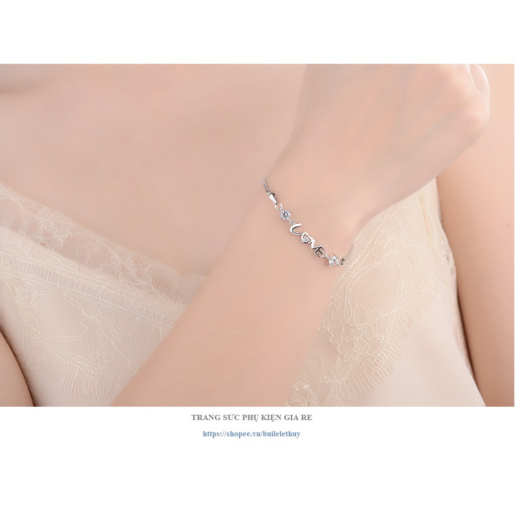 Vòng tay nữ chữ Love bạc ý 925-LT33