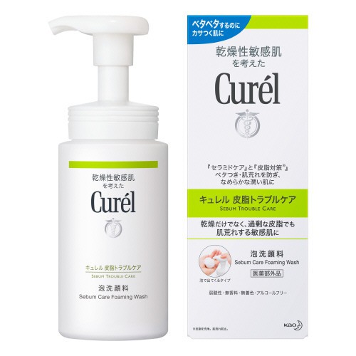 Sữa rửa mặt dạng bọt cho da dầu mụn Curel SEBUM TROUBLE CARE Foaming Wash 150ml