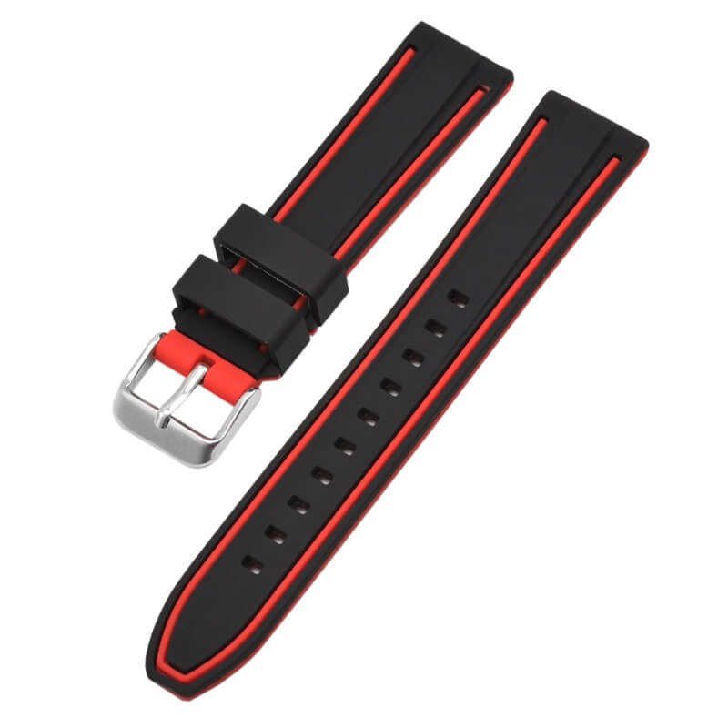 Dây Đeo Đồng Hồ Bằng Silicone Cho Nam Và Nữ 20|22|Khóa Lò Xo Inox Hai Màu 24mm Tháo Gỡ Nhanh Chuyên Dụng