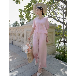 Bộ lụa cánh dơi màu Hồng S M L XL