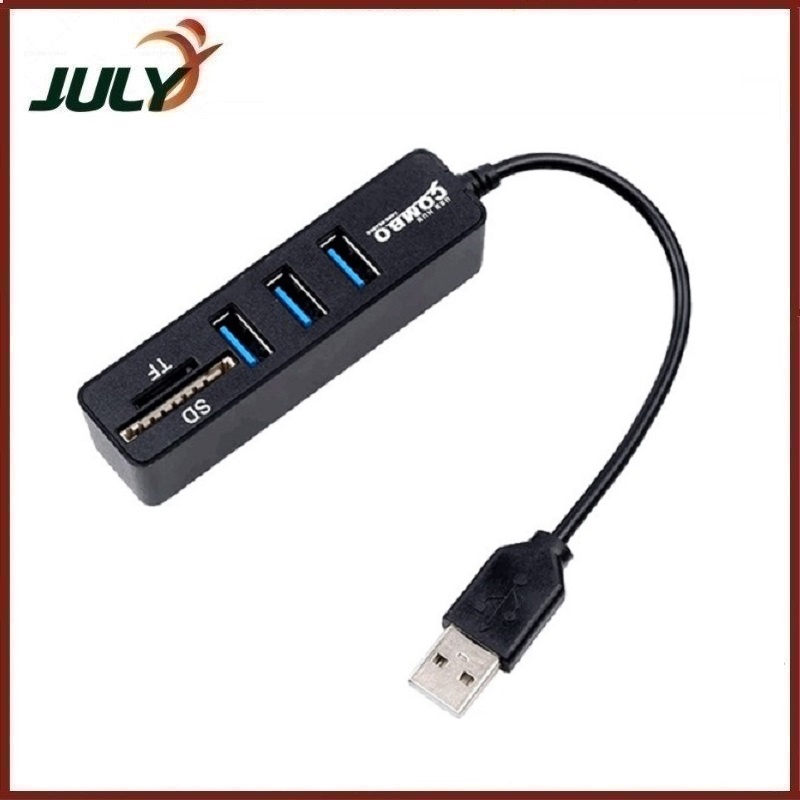 Combo hub usb 3 cổng + card reader 2.0 mini