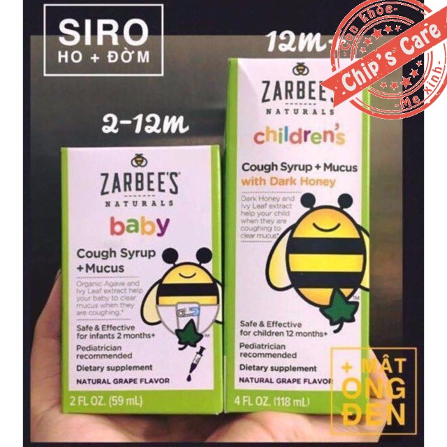 Zarbee's ho Cough and Mucus cho bé