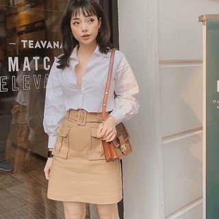 Chân Váy Kaki Túi Hộp (Kèm Ảnh Thật)