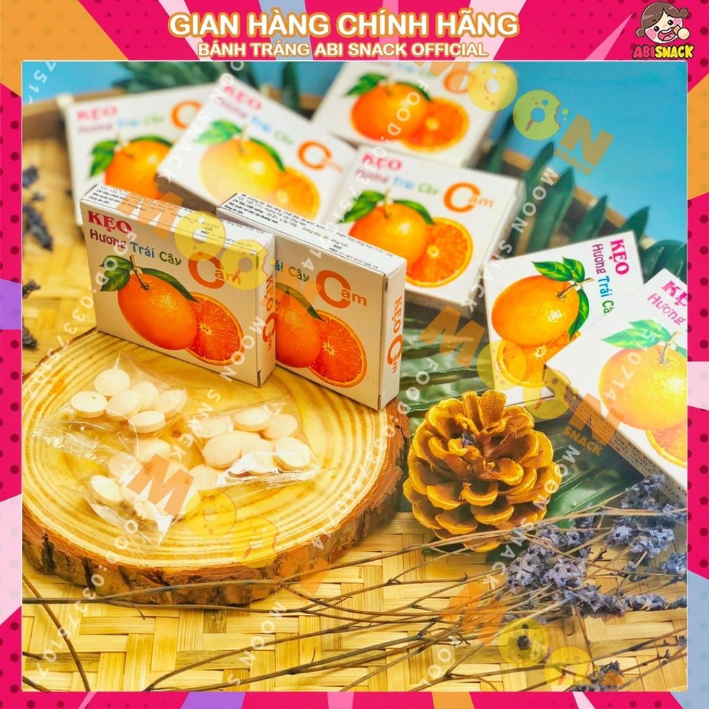 Kẹo hương trái cây cam bánh kẹo tuổi thơ hộp giấy