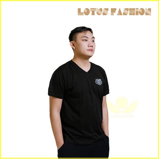 Áo thun Unisex chữ LOTUS basic phông cổ tim nam nữ tay lỡ oversize form rộng nhiều màu
